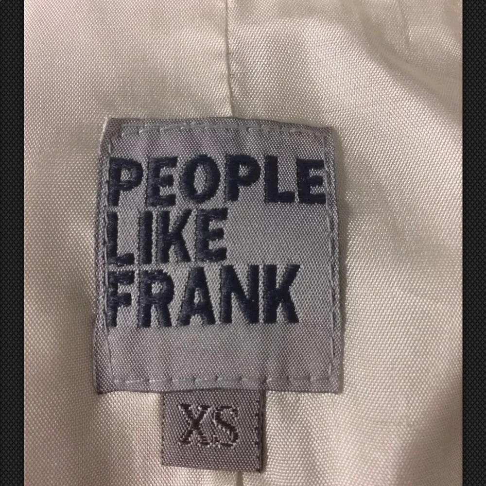 PEOPLE LIKE FRANK Anthropologie Blazer White Jacket Career Metallic Appliqué